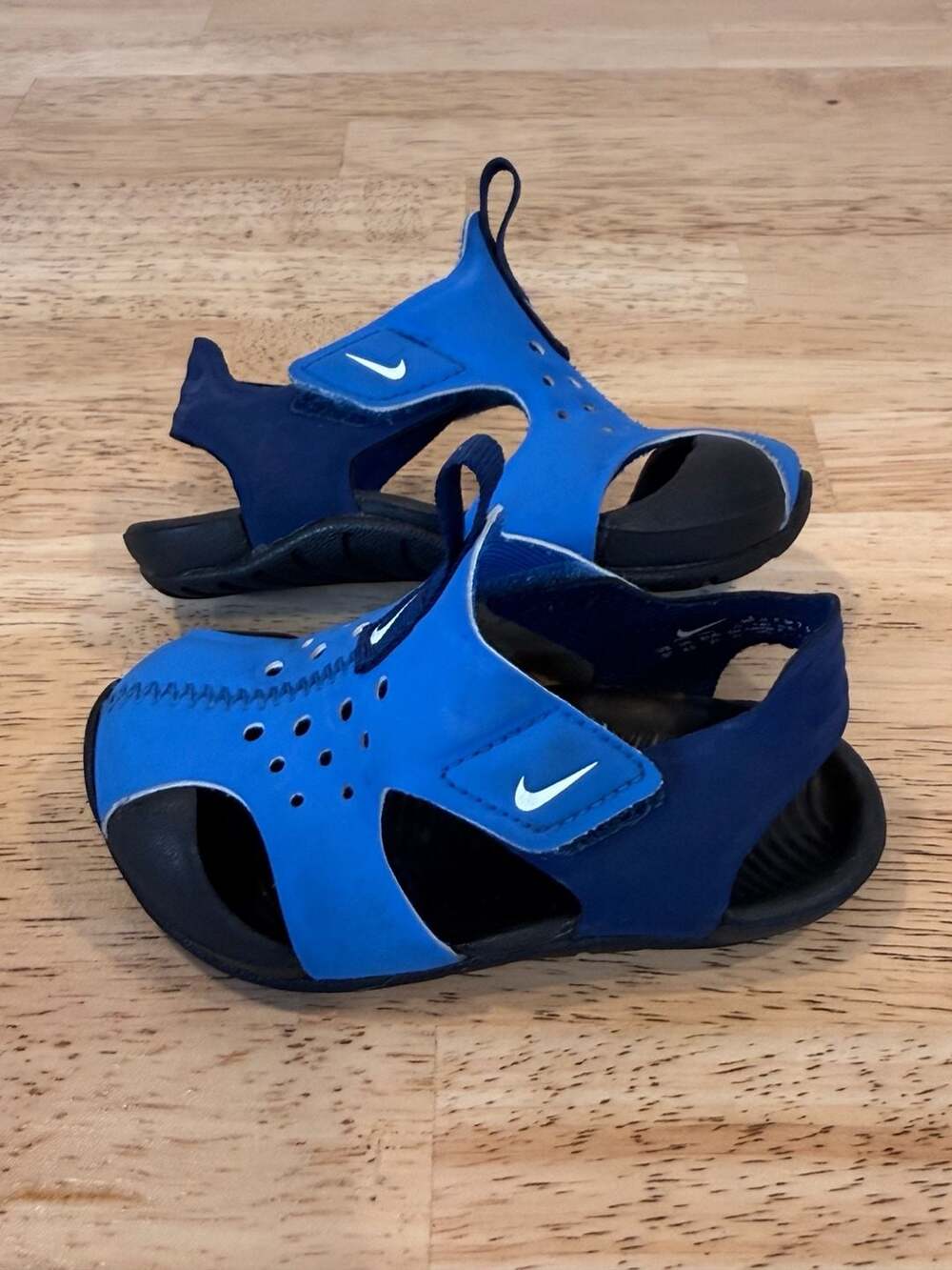 Nike Sunray Protect 2 Kids' Sandals, Signal Blue/Blue Void/Black/White